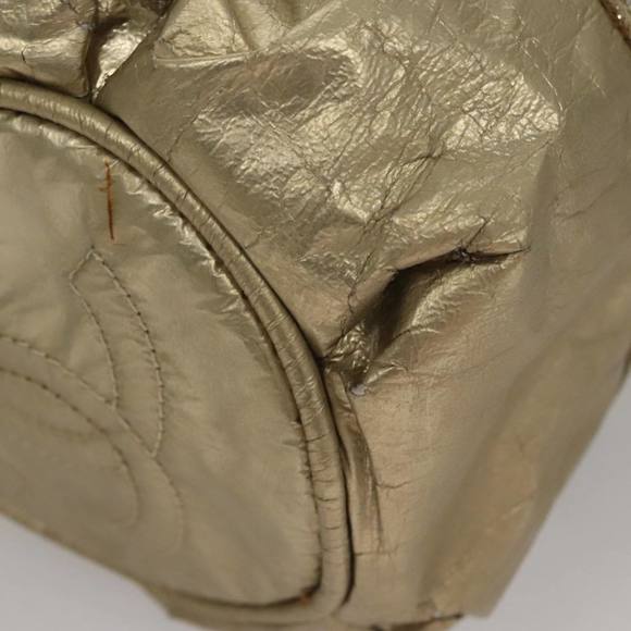 CHANEL Hand Bag Coated Canvas Gold Tone CC Auth 107865 - Picture 14 of 16